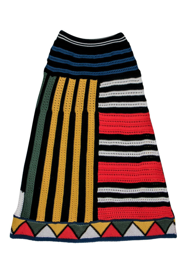 Current Boutique-Farm - Multicolored Knit Colorblocked Midi Skirt Sz S