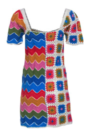 Current Boutique-Farm - Multicolored "Mixed Textures Crochet Dress" Sz XS
