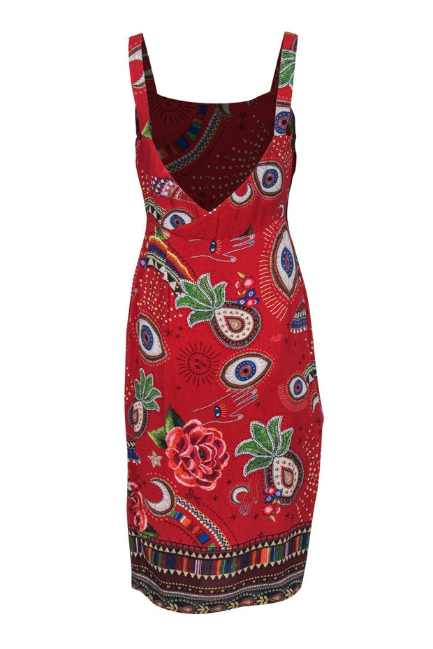 Current Boutique-Farm - Red Tropical Paisley Print Dress Sz M