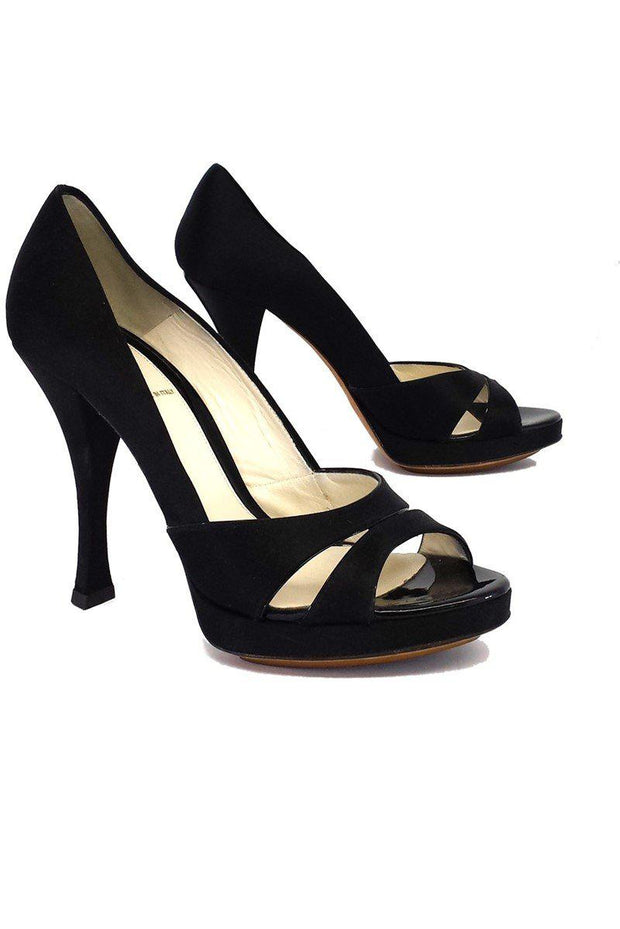Current Boutique-Fendi - Black Satin Heels Sz 8.5