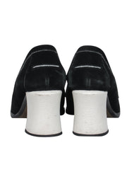 Current Boutique-Fendi - Black Suede Loafer-Style Block Heels Sz 8
