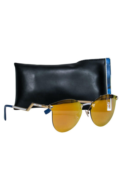 Current Boutique-Fendi - Gold Reflective Wayfarer-Style Sunglasses