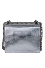 Current Boutique-Fendi - Silver Textured Leather Studded Chain Crossbody
