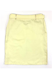 Current Boutique-Fendi - Yellow Cotton Blend Skirt w/ Gold Buckle & Trim Sz 12