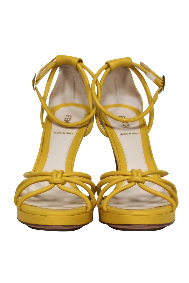 Current Boutique-Fendi - Yellow Strappy Heels Sz 8