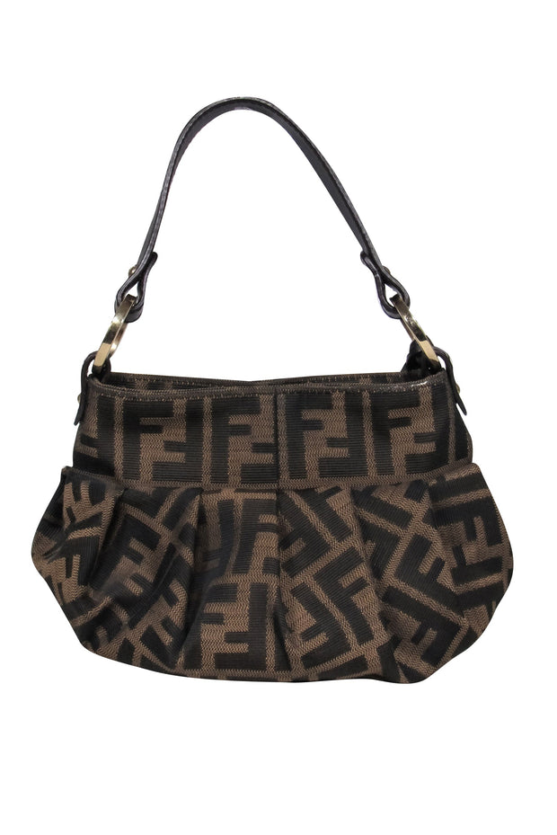 Current Boutique-Fendi - Zucca Brown Logo Mini Bucket Bag