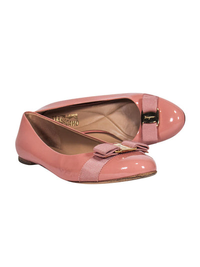 Current Boutique-Ferragamo - Ballet Pink Patent Leather Flats Sz 9