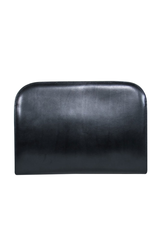 Current Boutique-Ferragamo - Black Leather "Dina" Clutch-Style Crossbody w/ Chain Strap