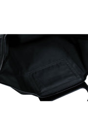 Current Boutique-Ferragamo - Black Nylon Tote w/ Patent Leather Trim & Top Handle