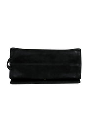 Current Boutique-Ferragamo - Black Suede Flap Crossbody w/ Bow Detail