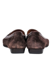 Current Boutique-Ferragamo - Brown Suede Loafers w/ Leather Strap Design Sz 9.5