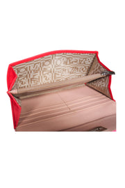 Current Boutique-Ferragamo - Flamingo Pink Leather Wallet w/ Signature Gancini