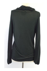 Current Boutique-Ferragamo - Green Long Sleeve Cowl Neck Shirt Sz 8