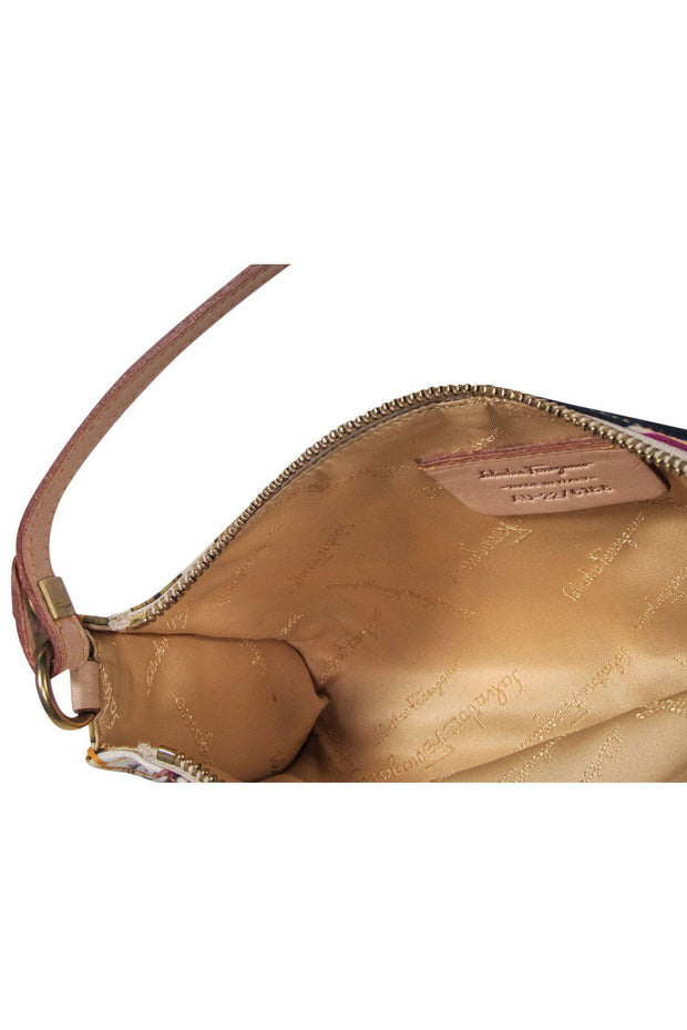 Current Boutique-Ferragamo - Ivory & Multicolored Safari Print Mini Handbag