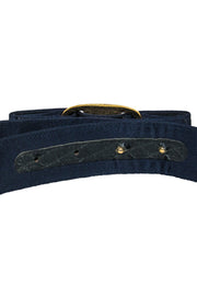 Current Boutique-Ferragamo - Navy Blue Belt w/ Gold Hardware