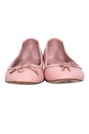 Current Boutique-Ferragamo - Pink Ballerina Flats w/ Twisted Rope Bow Sz 6