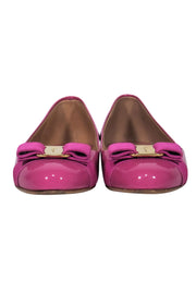 Current Boutique-Ferragamo - Pink Patent Leather "Varina" Ballet Flats w/ Bow Sz 8