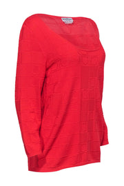 Current Boutique-Ferragamo - Red Knit Sweater w/ Classic Logo Sz XL