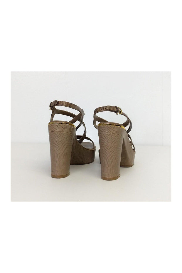 Current Boutique-Ferragamo - Taupe Textured Heels Sz 8
