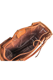 Current Boutique-Ferragamo - Vintage Brown Leather Open-Weave Bag