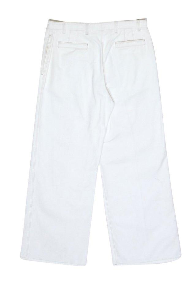 Current Boutique-Ferragamo - White High Rise Cropped Wide Leg Jeans Sz 6