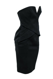 Current Boutique-Finders Keepers - Black Strapless "In Between Days" Bodycon Dress w/ Crisscross Design Sz S