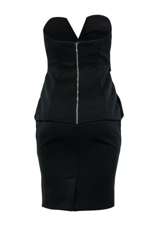 Current Boutique-Finders Keepers - Black Strapless "In Between Days" Bodycon Dress w/ Crisscross Design Sz S