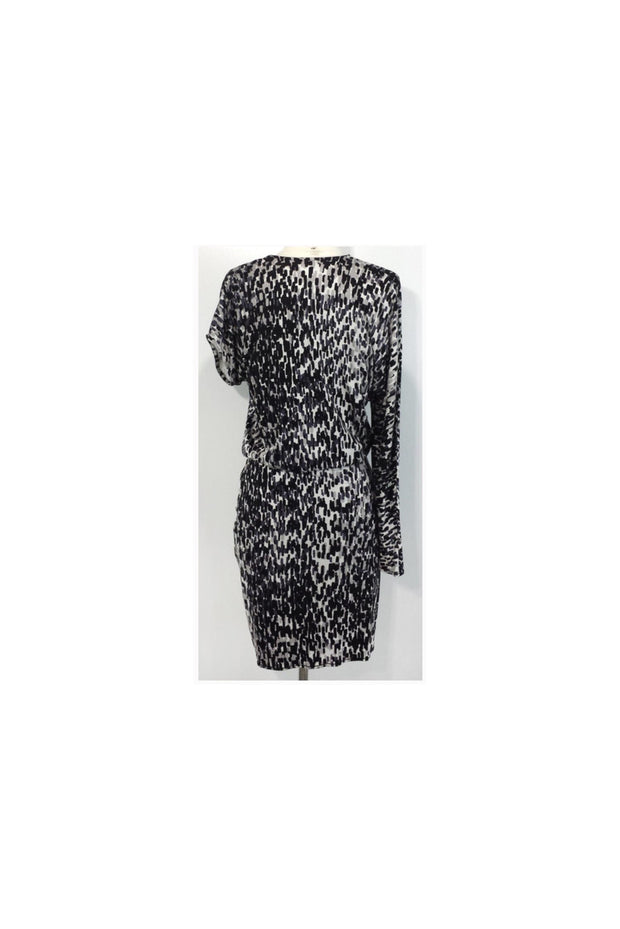 Current Boutique-Fluxus - Asymmetrical Sleeve Faux Wrap Dress Sz S