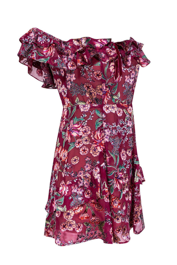 Current Boutique-For Love & Lemons - Maroon Off-the-Shoulder Floral Printed Dress Sz M