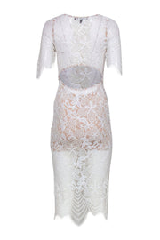 Current Boutique-For Love & Lemons - White Floral Lace Midi Dress w/ Back Cutout Sz XS