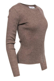 Current Boutique-Frame - Dark Beige Ribbed Cashmere Sweater Sz S