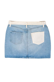 Current Boutique-Frame - Light Wash Denim Miniskirt w/ White Colorblocking Sz 29
