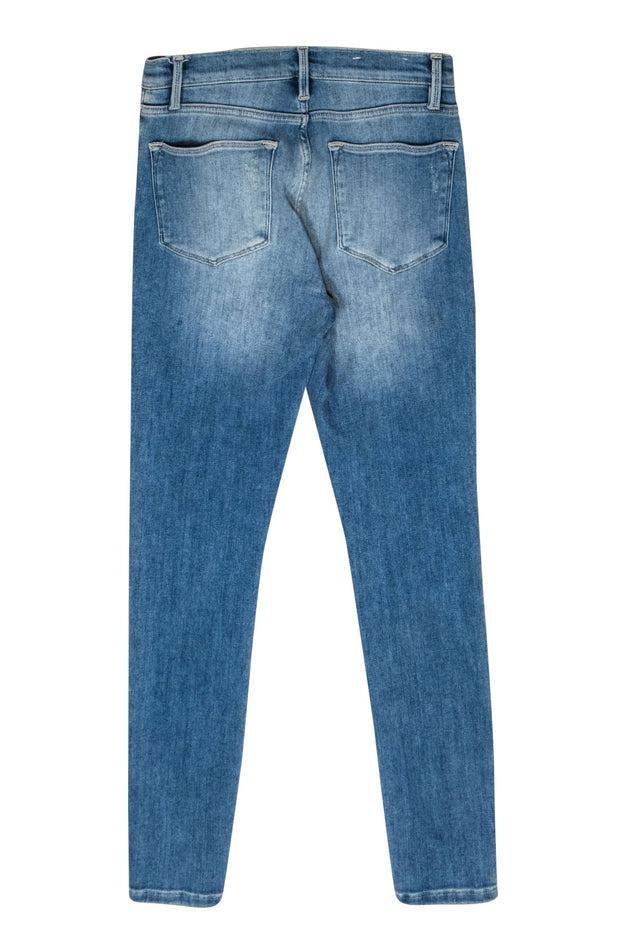 Current Boutique-Frame - Medium Wash High-Waist Raw Hem Skinny Jeans Sz 27