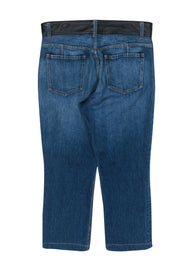 Current Boutique-Frame - Medium Wash "Le Sylvie Slim" Jeans w/ Color Block Leather Sz 29