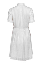 Current Boutique-Frame - White Linen Dress w/ Striped Texture Sz S