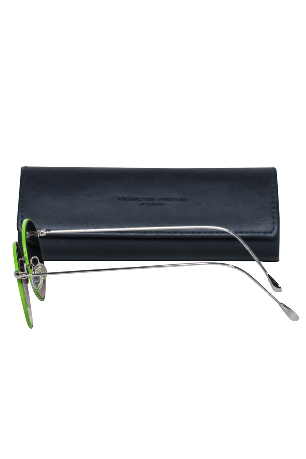 Current Boutique-Francois Pinton - Lime Green Round Sunglasses w/ Brown Lenses