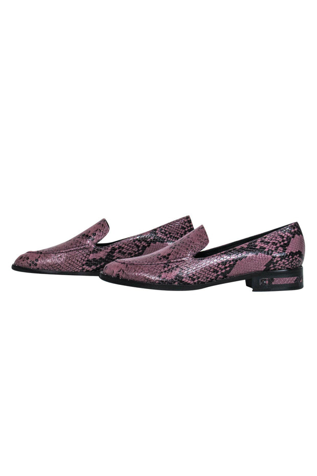 Current Boutique-Freda Salvador - Purple Snakeskin Embossed Leather Loafers Sz 8