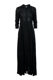 Current Boutique-Free People - Black Button-Up Maxi Dress Sz 4