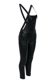 Current Boutique-Free People - Black Faux Leather Overalls Sz 26