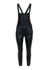Current Boutique-Free People - Black Faux Leather Overalls Sz 26