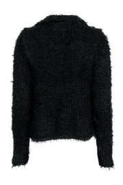 Current Boutique-Free People - Black Shaggy Faux Fur Button-Front Jacket Sz XS