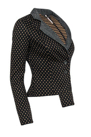 Current Boutique-Free People - Black & Tan Polka Dot Quilted Blazer Sz XS