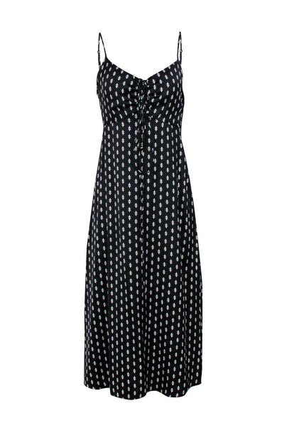 Current Boutique-Free People - Black & White Floral Print Maxi Slip Dress Sz 6