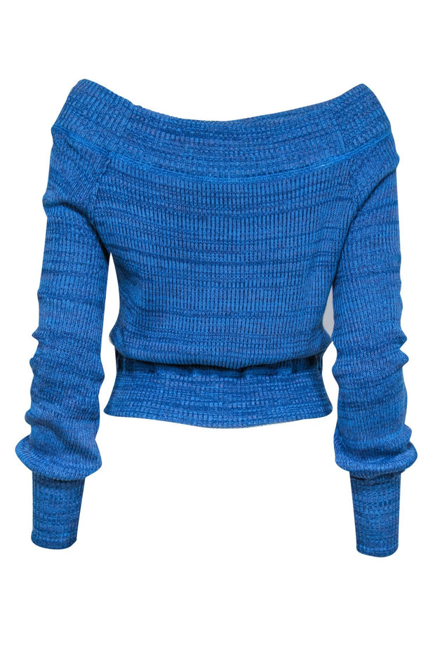 Current Boutique-Free People - Blue & Purple Marbled Off-the-Shoulder Sweater Sz XS