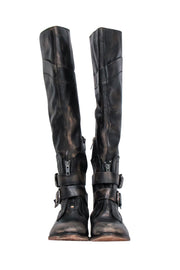 Current Boutique-Free People - Brown Marbled Knee High Riding Boots Sz 7