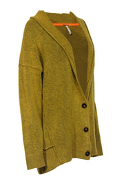 Current Boutique-Free People - Chartreuse Longline Button-Up Cardigan Sz M