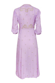 Current Boutique-Free People - Lilac Long Sleeve Embroidered Maxi Dress Sz XS