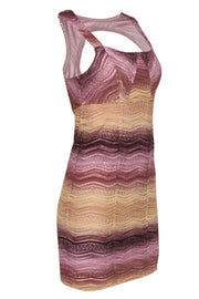 Current Boutique-Free People - Mauve, Taupe & Tan Crochet Lace Mini Dress Sz 6