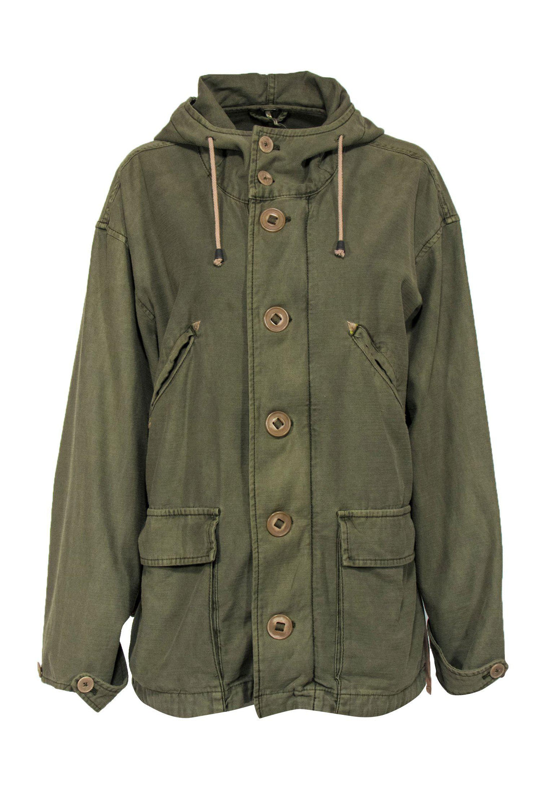 FREE PEOPLE Carmen Moto Hooded Jacket NWT Small Olive Army Green hot