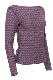 Current Boutique-Free People - Purple Marble Knit Sweater w/ Boat Neckline Sz S